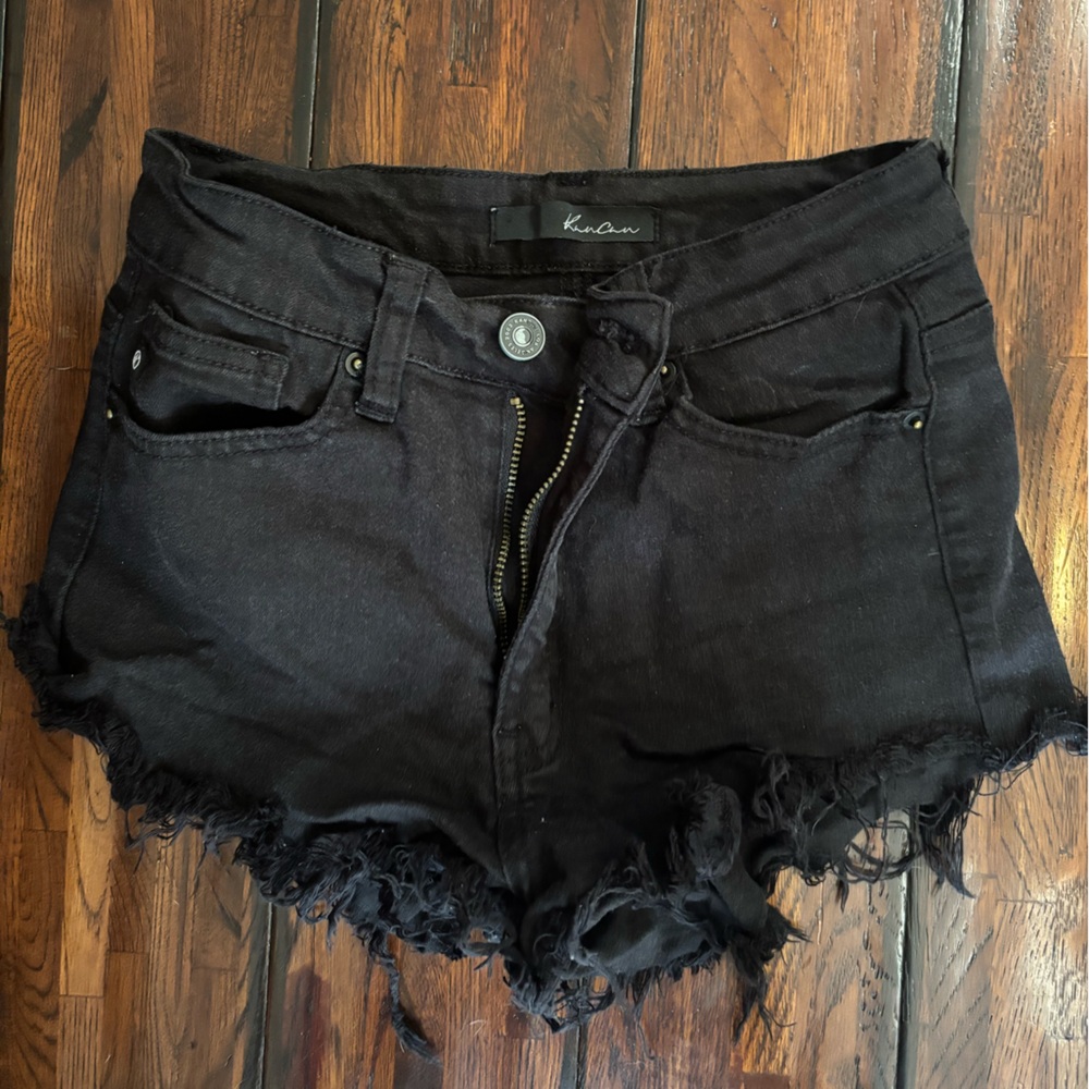 KanCan Black Distressed Women Shorts